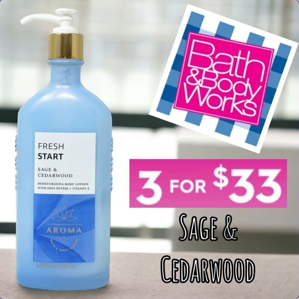 Bath & Body Works Aromatherapy Fresh Start Body Lotion (Cedarwood and sa…